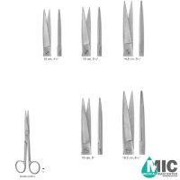 قیچی جراحی مستقیم با نوک دو سر تیز الگوی استاندارد