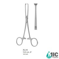 پنس روده و بافت آلیس دندانه دار 6*5 ، سایز 15/5 سانتیمتر(ALLIS)