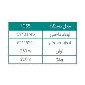 انکوباتور دیجیتال 55 لیتری (محفظه آلومینیوم یا دیجیتال)